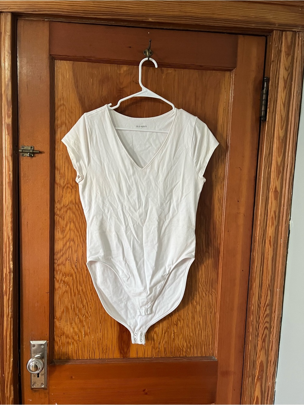 Old Navy White V‑Neck Bodysuit
